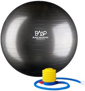 Black Mountain Products Professional Grade Pro Series 1000Lbs AntiBurst and 2000Lbs Static Weight Capacity Exercise Stability Ball, Black, 65 cm