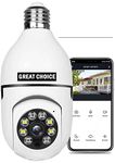 Royalteck 1080p Full HD Bulb Shape 2MP Full HD Pan/Tilt Wireless WiFi IP CCTV Security Camera Security Camera (One Year Warranty)