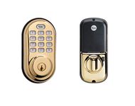 Yale YRD210-ZW-605 Real Living Electronic Push Button Deadbolt, Fully Motorized with Z-Wave Technology, Polished Brass