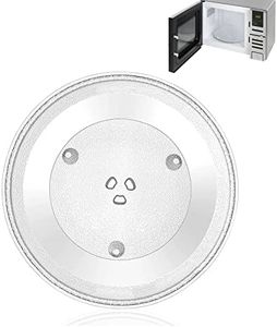 HIUOUIH Universal Microwave Turntable 31.5 cm Microwave Plate Replacement with 3 Fixers Glass Plate Glass Turntable 315 mm Round Glass Turntable for Microwave Ovens