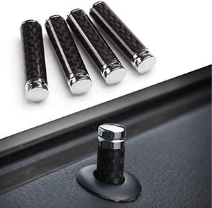 TimNas 4 Pack Car Door Lock Knobs, Carbon Fiber Car Interior Door Lock Pull Pins, Universal Auto Door Lock Pin Cover, Car Accessories for Car, SUV, Truck (Black)