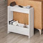 HOCUS PICUS Side Table with Magazine Rack for Living Room and Office - Many Colour Options - Side/End Table - 55 x 20 x 60cm (Ancient White)