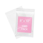 1000 Pcs- 8" x 10", 2 Mil Reclosable Plastic Zip Poly Bags- Clear Resealable Sealing Storage Ziplock Bag for Photo, Jewelry, Bakery, Treats, Party Favors