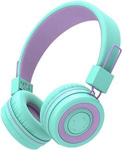 iClever Kids Bluetooth Headphones, BTH02 Kids Wireless Headphones with Mic, 22H Playtime, Bluetooth 5.0 & Stereo Sound,Adjustable Headband, Children Headset for iPad Tablet Home School, Green