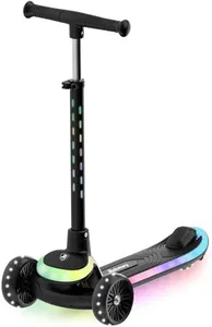 Rahmory 3-Wheel Light-Up Kids Scooter, 20 Different Light Patterns,Three Adjustable Heights,Lean to Steer, Balance Scooter for Ages 3-8