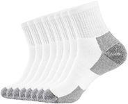 WANDER Men's Athletic Ankle Socks 3-8 Pairs Thick Cushion Running Socks for Men&Women Cotton Socks 7-9/9-12/12-15 (8 Pair A0-white, L)