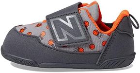 New Balance Kid's New-B V1 Hook and Loop Sneaker, Magnet/Shadow Grey/Poppy, 2 XW