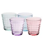 Duralex Tempered Glass Prisme Colors Tumbler 275 Ml 4 Pcs(Purple, Blue, Green, Red) (1033Sc/4), Medium