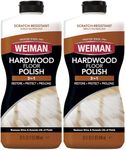 Weiman Wood Floor Polish and Restorer 32 Ounce (2 Pack) - High-Traffic Hardwood Floor, Natural Shine, Removes Scratches, Leaves Protective Layer - Packaging May Vary