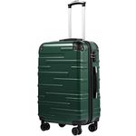 COOLIFE Hard Shell Suitcase with TSA Lock and 4 Spinner Wheels Lightweight Durable (Dark Green, L(77cm 93L))