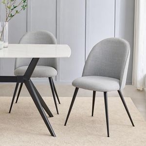 Home Centre | Rika | Metal | Dining Chairs | Grey | Set of 2 | 1 Year Warranty