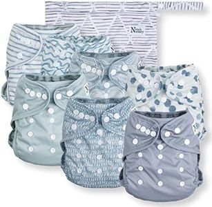 Nora's Nursery Cloth Diaper Cover, Washable Reusable Diaper Cover with Snap Closure, Cloth Diaper Shell for Prefold, Flat or Fitted Cloth Diaper Inserts, Wet Bag Included, Something Blue