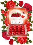 Red Roses Wax Melts: 16 x 5 g Heart Shaped Valentines Gifts for Her or Him, Vegan Friendly, Romantic Anniversary Presents, Valentine Candle Alternative, Use as Valentines Decorations