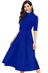 ILLI LONDON Women's A-LINE Maxi Dress (X-Large, Royal Blue)