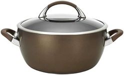 Circulon Symmetry Hard Anodized Nonstick Dish/Casserole Pan with Lid, 5.5 Quart, Chocolate