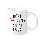 Wisedeal Funny Mimi Gift Best Mimi Ever Coffee Mug, Mimi Gifts for Grandma Mom Aunt Mothers Day Grandma Tea Cup Birthday Present for Grandma Gifts from Grandchildren Grandson Ceramic White 11 Oz