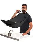 Beard King Beard Bib Hair Catcher - Lite Cape “As Seen on Shark Tank”, Mens Apron for Shaving, Shaping, Trimming, Grooming - 1 Size Fits All, Black