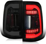 Spec-D Tuning Glossy Black Housing Smoke Lens LED Tail Lights with Brake Lamps Compatible with 2019-2024 Ram 1500, Left + Right Pair Assembly