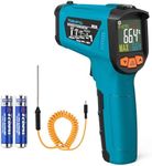 Tilswall Infrared Thermometer, -58°F to 1472°F(-50~800°C), Non-Contact Digital Laser Thermometer with Probe, Adjustable Emissivity, High/Low Temperature Alarm, for Cooking/BBQ/Freezer(NOT for Human)