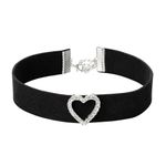 RareLove Black Choker Necklace for Women,Heart Gothic Choker,Rhinestone 20mm Velvet Black Choker,Necklace Choker,Vampire Necklace, Metal, No Gemstone, Metal, No Gemstone