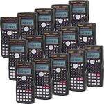 2 Line Engineering Scientific Calculator Function Calculator Calculator Large Display Math Calculator for Student Teacher Classroom High School College School Business Offices Black (15 Pieces)