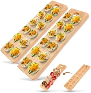 Namre' Wooden Deviled Egg Tray - Reversible Deviled Egg Platter & Charcuterie Board (Pack of 2)