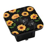 Swono Sunflowers Square Receiver Hitch Covers Vintage Bloom Yellow Sunflowers Heavy-Duty Trailer Hitch Tube Cover Plug Cap for Pickups SUVs Cars, 2 Inch Receivers Diameter