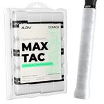 ADV Tennis Tacky Overgrip - Extreme Tack - Moisture Wicking - Razor Thin - Exclusive MaxTac Material (12 Pack, White)