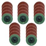 WA 25PACK - 2" Roll Lock Quick Change 24# Resin Fiber Sanding & Grinding Discs, for Die Grinder, Surface Preparation Grinding Polishing Finishing Burring, Rust Paint Removal, Type R Male (GRIT 24)