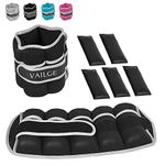 Ankle Weights Adjustable Leg Weights for Fitness Jogging Walking Exercise, Ankle Weights Women men, Wrist and Ankle Weights (Black, 0.5KG Pair=(0.5x2=1KG))