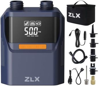 ZLX Electric Paddle Board Pump, 50PSI Air SUP Pump with High Pressure Dual Stage, Auto-Off Inflation/Deflation & Rechargeable Paddle Board Accessories for Inflatables, Kayaks, Boats, Air Mattresses