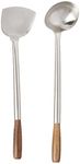 Fox Run 48763 Spatula & Ladle Wok Utensil Set, Stainless Steel, Silver