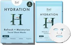 Rael Bamboo Face Sheet Mask - Facial Mask with Moisturizing for Dewy, Hydrating and Glowing (Hydration, 5 Sheets)