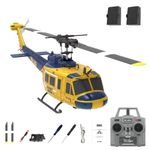 RC Helicopter, RC ERA C032 UH-1 Huey Remote Control Helicopter, One-Key Takeoff Landing, 3D Flight, Altitude Hold, Optical Flow Positioning, Gift for Teens Adults (Yellow & Blue/2 Battery)