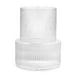 Clear Glass Vase, Ribbed Vase For Flowers, Fluted Glass Vase, Modern Vase For Table Centerpiece In Living Room, Kitchen, Shelf, Weddings And Office 15.5CMX19.0CM By Snapplent