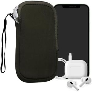kwmobile Estuche de Neopreno Universal para Smartphone - Funda Protectora con Cremallera para XL - 6,7/6,8" Verde Oscuro