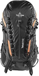 TETON Sports Talus 2700 Backpack; Lightweight Hiking Backpack for Camping, Hunting, Travel, and Outdoor Sports; Included Poncho Covers You and Your Pack from Rain or Use it as a Shelter, Black, 26" x 11" x 9"