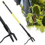 Jardineer Weeder Puller Tool with Long Handle, 45" Stand Up Weed Remover Tool, Weeding Tools Gardening Heavy Duty with 4 Claw Steel Head