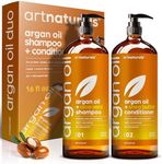 ArtNaturals Organic Moroccan Argan Oil Shampoo and Conditioner Set - (2 x 16 Fl Oz / 473ml) - Sulfate Free - Volumizing & Moisturizing - Gentle on Curly & Color Treated Hair - Infused with Keratin