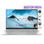 ASUS Vivobook S15,Snapdragon X Elite X1E,Copilot+ AI PC(Qualcomm Adreno iGPU/45TOPS/16GB RAM/1TB SSD/3K OLED/15.6"/120Hz/Backlit Keyboard/Windows 11/Office 2021/Cool Silver/1.42 kg) S5507QAD-MA751WS