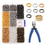 Tanstic 3502Pcs Split Jump Rings Set, 1/4" 7 Colors Double Closed Jump Rings Double Loop Jump Rings with Jump Loop Opener and Split Ring Pliers for DIY Necklace Bracelet Craft Making