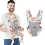 Ocanoiy Baby Carrier Newborn to Toddler All Carry Position Front and Back Face-in and Face-Out Holder Baby Wrap Kangaroo Carrier for Toddler Infant (Colorful)