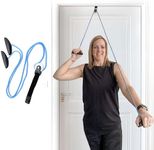 Economy Overhead Overdoor Shoulder Therapy Exercise Pulley System - Plastic Handles - Blue