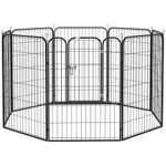 PawHut Dog Pen 8 Panels Puppy Pen Heavy Duty Pet Playpen for Indoor Outdoor for Dogs, Rabbits, Ducks 100cm High