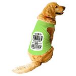 Ruse Pet Finally Going to be a Big Brother Printed Dog Round Neck Sleeveless Vest Tank T-Shirt/Tees Apparel/Clothes/Tees Gift for Dogs(Lime Green/XL)