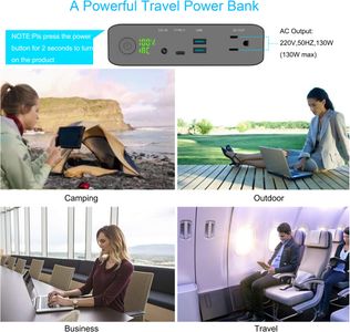 Volessence 60000mAh 130W Laptop Power Bank – AC Outlet External Battery