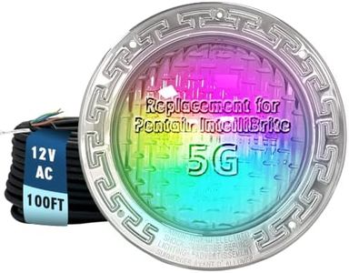 Replacement for Pentair IntelliBrite 5G Color LED Pool Light, for Inground Pool -10 Inch Underwater Light Fixture, AC12V with 100ft Cord - Swimming Pool Light Fixture, Lifetime Replacement Program