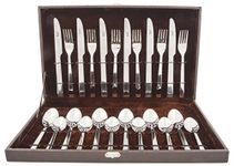 SHAPES Captain Premium Silver Stainless Steel Cutlery Set - 24 Pieces with Gift Box| Rust-Resistant, Dishwasher Safe, Elegant Design | Ideal for Home and Restaurant