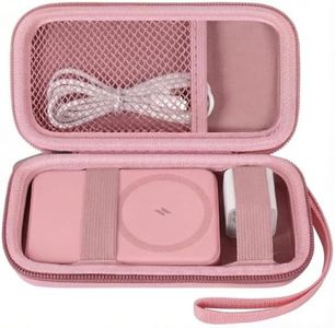 Case for Anker Magnetic Battery 10,000mAh Foldable Wireless Portable Charger, 633/622/621/321 5,000mAh Power Bank (MagGo) Holder, Storage for Baseus Power Delivery -Case Only (Pink, Medium)