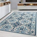 Hafaa Rugs Living Room - Large Rug for Indoor Bedroom Floral Style Printed Vintage Rug Premium Quality Soft Touch Easy to Clean Floor Carpet (120x170cm, Luna)